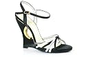 Unze Satin Crossover Strap Wedge Sandal - 3g11241-1