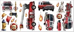 Magnificent Peel & Stick By RoomMates Fire Brigade Wall Decals