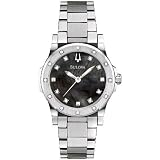 BULOVA Watches:Bulova Women's 96R125 20 Diamond Black Mother of Pearl Dial Bracelet Watch