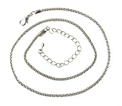 Necklace - D59 - Rope Chain for Pendants - 16-1/2" + 3" Extension Chain ~ Rhodium Plated