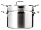 Le Creuset 96200520001000 3Ply-Mehrschicht-Pasta-Topf mit Einsatz 20 cm