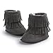 Voberry Baby Toddler Girls Boys Winter Warm Snow Boot Tassels Trimmed Boots Outdoor (6~12Month, Dark Gray)