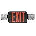 Morris 73433 Square Head LED Combo Exit/Emergency Light, High Output Black Housing, Red