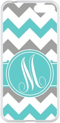 Custom White Grey Teal Chevron Monogram Plastic Case For Amazon Fire Phone Black or White For Choice