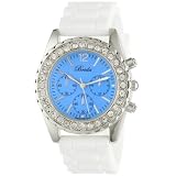 Breda Womens 2292-Wht/Blue Meryl Rhinestone Be