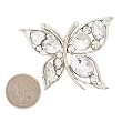 Sparkling Clear Crystal Butterfly Brooch Pin