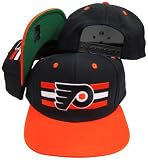 Philadelphia Flyers Black/Orange Two Tone Snapback Adjustable Plastic Snap Back Hat / Cap