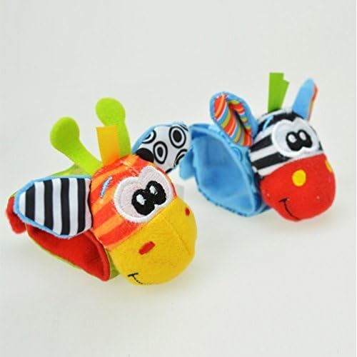 Moomba Infant Baby Soft Toy Wrist Rattles Socks Developmental Sozzy-hot 2015-4pcs SOZZY