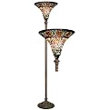 Sunflower-Accented Torchiere Lamp
