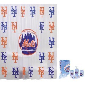 New York Mets Combo 7 Piece Frosty Bathroom Set & 3 Piece Bath Rug Set