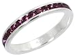 Sterling Silver Eternity Band, w/ February Birthstone, Amethyst Crystals, 1/8 (3mm) wide