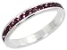 Sterling Silver Eternity Band, w/ February Birthstone, Amethyst Crystals, 1/8" (3mm) wide, size 7