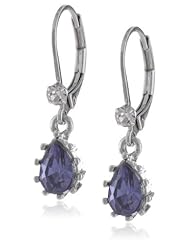 Betsey Johnson "Iconic Amethyst" Crystal Teardrop Earrings