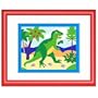 Olive Kids FR-DINO-302 Dinosaurland T-Rex Framed Print - Red