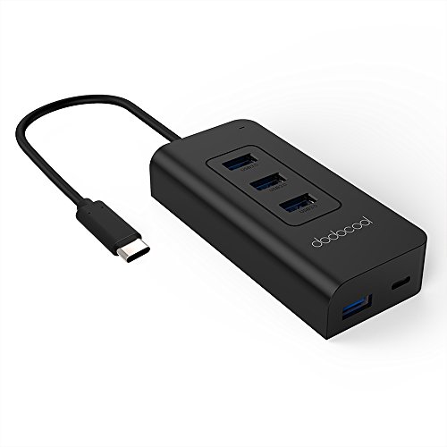 dodocool USB-Cハブ to 4超高速USB3.0ポート　USB-C PD充電機能　MacBook/ Google　Chromebook Pixelと他の利用可能の設備をサポートする　ブラック