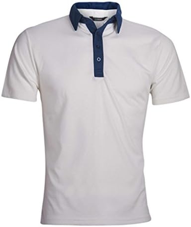 18 GREENS Men's Palmer Polo T-Shirt Medium White/Blue