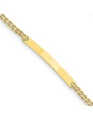 14k 6in Solid Diamond-cut Rope Engraveable Baby/Child ID Bracelet Cyber Monday Special