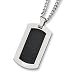 Titanium and Black Carbon Fiber Dog Tag on 24 Inch Steel Curb Chain
