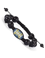 Swarovski Elements San Diego Spirit Football & Onyx Macrame Bracelet