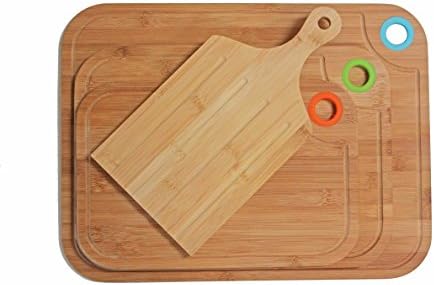 Total Bamboo Cutting Board 4 Piece Set - QUALITY BAMBOO. Thicker than average board.. 3 Durable Chopping Boards &amp; Bonus Bread/Serving Board