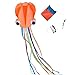 Mayco Bell Octopus Portable Kite Nylon & Polyester Material - Perfect Toy for Kids and Children Outdoor Games Activities - Fold-able Large 28 x 157 Inches | Extra 328 Feet of Line (Orange)