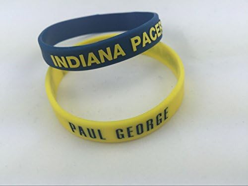 Simon US ®Silicone Rubber Wristband Bracelet NBA Basketball Star Bracelet,2PCS Assorted Color (Yellow+Blue 13)