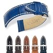 HIRSCH Modena L, Alligator Grain, Contrast Stitching, 10 Brown, 19 mm, Steel Buckle