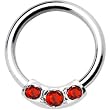 Silver 925 Red Austrian Crystal Closure Ring