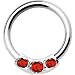 Silver 925 Red Austrian Crystal Closure Ring
