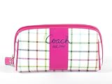 NEW AUTHENTIC COACH HERITAGE TATTERSAL SMALL COSMETIC POUCH CASE