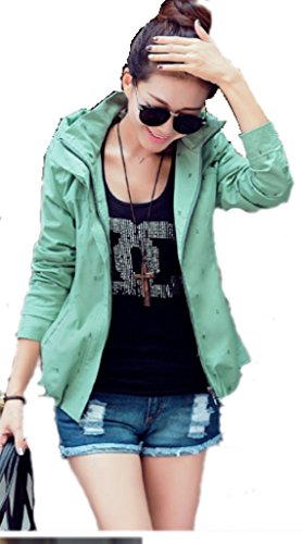 レディース　春のカジュアルブルゾン系アウター＆パーカージャケットです　今年人気色：ヴェルディグリ系　大きいサイズ　柄おしゃれ　旅行や外出の際にどうぞ　『限定・巾着袋付き』