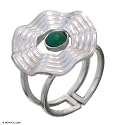 Jade ring, 'Spiral' 8.0 (US Ring Size)