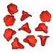 Beadaholique Lucite Trumpet Calla Lily 10-Piece Flower Beads, 12mm, Matte Crimson Red