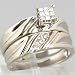 10K White Gold Diamond Wedding Ring Set - OldCities Estate Jewelry