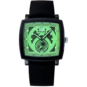 Police 'Phalanx' Gents Green Dial With Black Silicon Strap Watch
