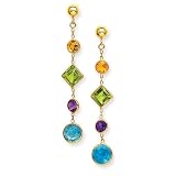 14k Peridot and Citrine Post Earrings