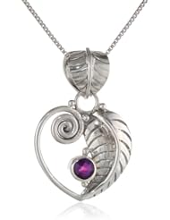 Sajen Sterling Silver Heart Rainbow Lavender Quartz Pendant Necklace, 18"