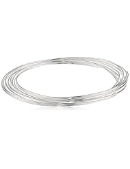 Sterling Silver Thin Multiple Interlock Bangle Bracelets