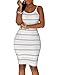 Cfanny Women's Sexy Striped Bodycon Club Party Mini Dress Clubwear