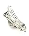 Women's Rhinestone Metal Hair Barrette Clip Hair Pin Antique Silver IMB2102