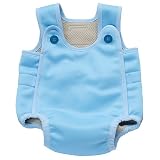 ２層保温タイプ ベビー水着・幼児用水着「ベビーアクアスーツ」サックスブルー(水色)M