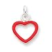 Sterling Silver Heart Red Enameled Charm