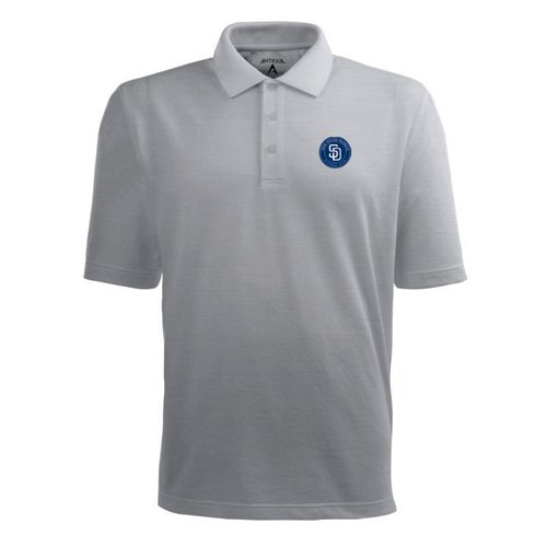San Diego Padres Pique Xtra Lite Polo Shirt (Grey) - Small