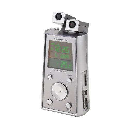 Coby CR-A149 Digital AM/FM Alarm Atomic Clock Radio with Time Projector & Temperature Display