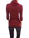 PattyBoutik Women Cowl Neck Tunic Knit Top (Burgundy Large)