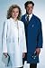 White Swan Meta Unisex Long Lab Coats; Length: 40 in. (102cm); Small; Navy