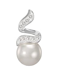 VINANI brand Germany 925 Sterling Silver Pendant Freshwater Cultured Pearl on curved Ribbon Zirconia white AZSP-EZ