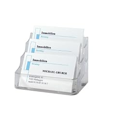 Sigel VA130 Visitenkarten-Aufsteller, glasklar, mit 3 F�chern, Hartplastik, f�r bis zu 210 Karten (max. 94x85 mm), 1 ST