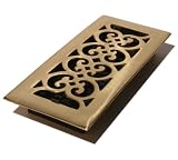 Decor Grates HS410 4-Inch by 10-Inch Scroll Floor Register, Polished Solid Brass
