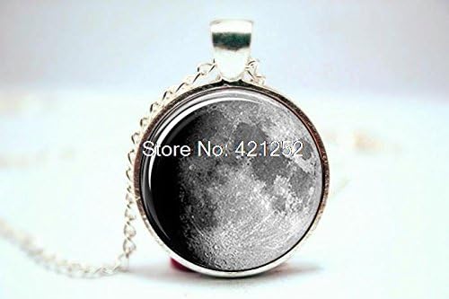 Pretty Lee 2015 Fashion Astronomy Moon Pendant Waxing Gibbous Moon Jewelry Glass Photo Cabochon Necklace Christmas gift